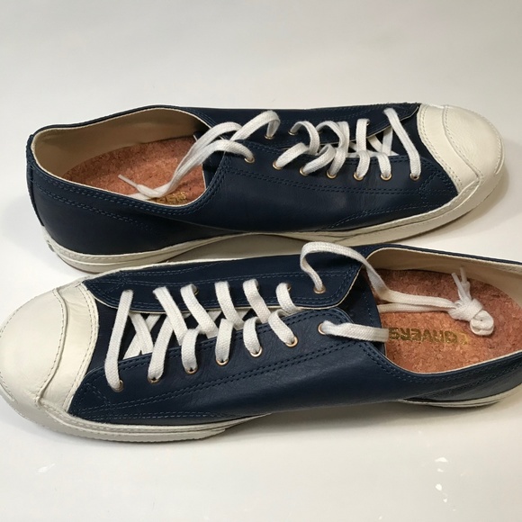 converse jack purcell navy label